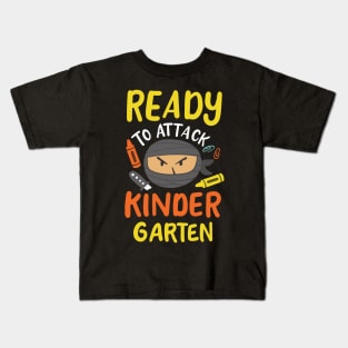 Ready To Attack Kindergarten Cute Ninja Kids T-Shirt